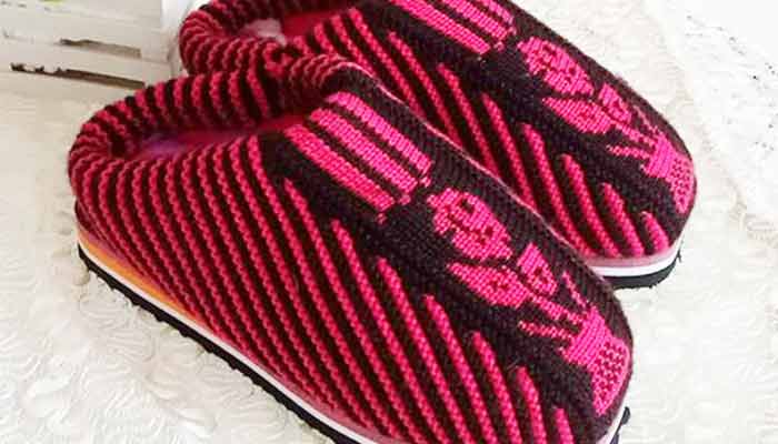 毛线拖鞋的编织方法