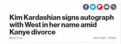 卡戴珊被粉丝偶遇要签名，被发现离婚后仍冠侃爷之姓