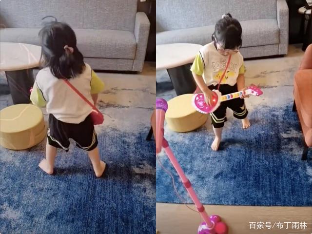 王祖蓝晒女儿弹唱视频称想送她进乐队 3岁Gabby摇滚范儿十足